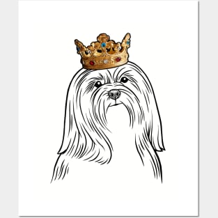 Lhasa Apso Dog King Queen Wearing Crown Posters and Art